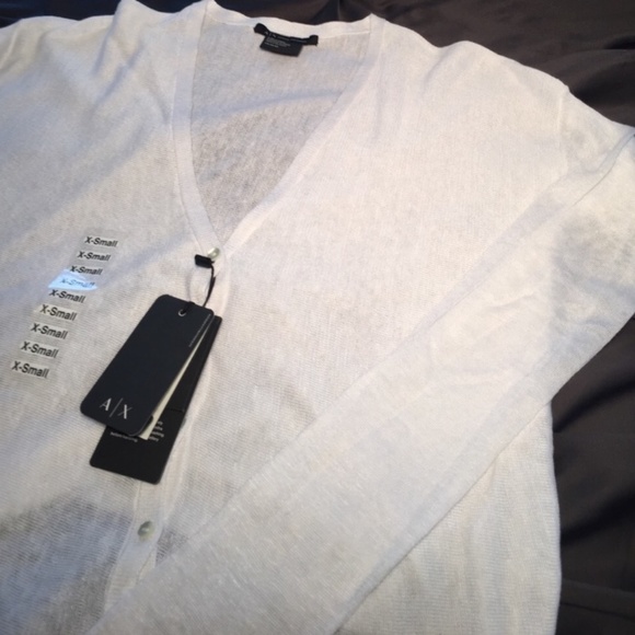 A\X Armini Exchange- Woman's VNeck Button Up Sweat - Picture 3 of 3